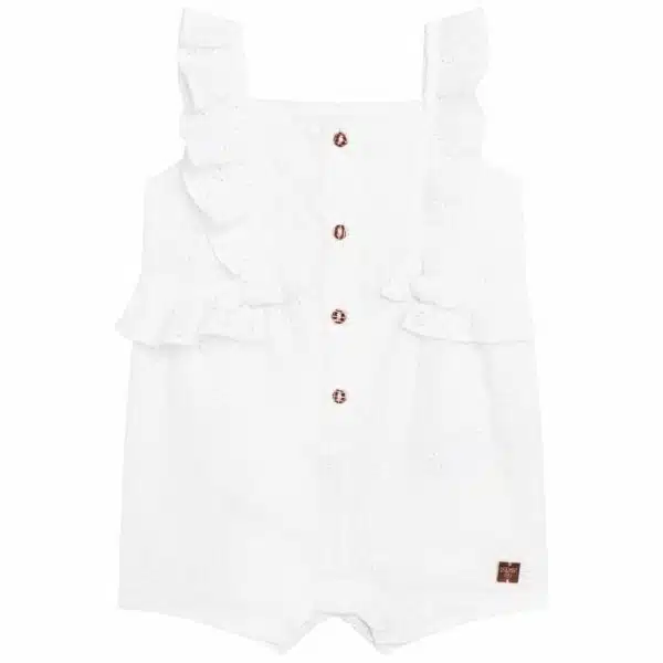 girls white sleeveless all in one