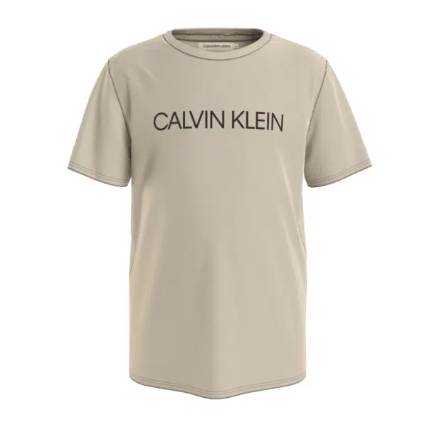 calvin klein beige tshirt with black logo