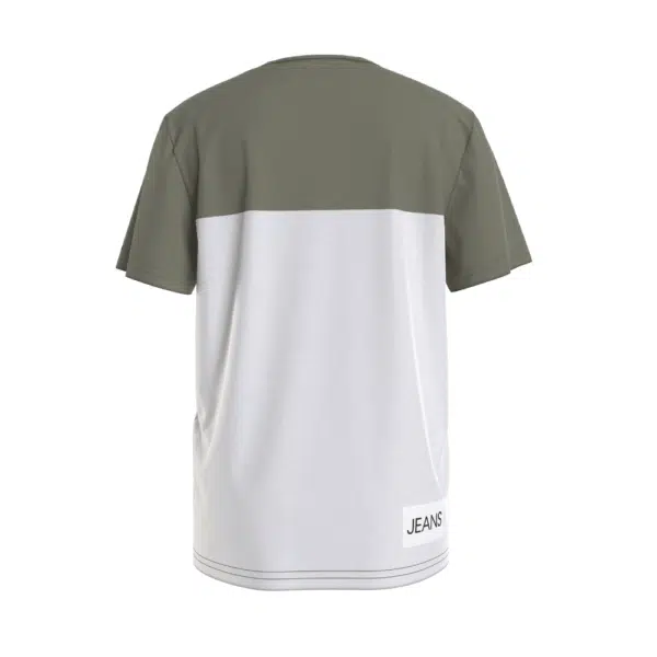 calvin klein olive and white tshirt with black logo