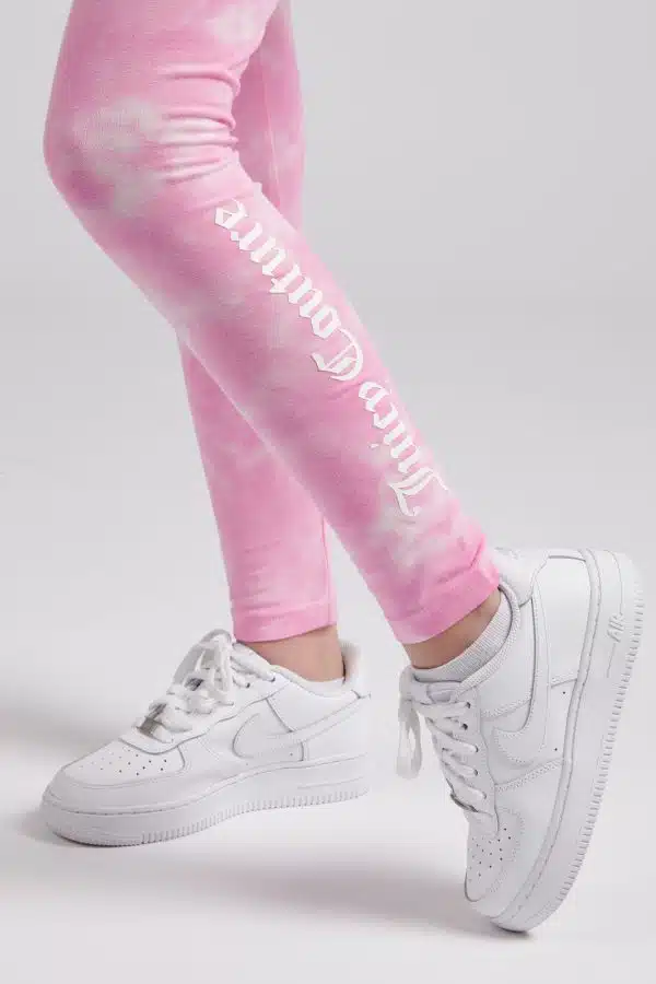 Juicy Couture girls pink tie dye leggings side view