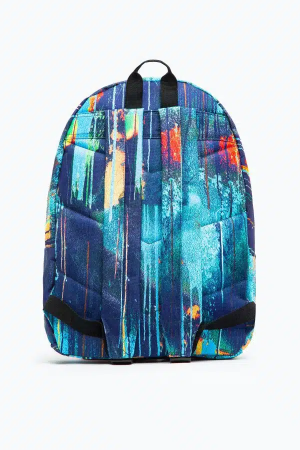 Unisex Turquoise spray drips crest backpack