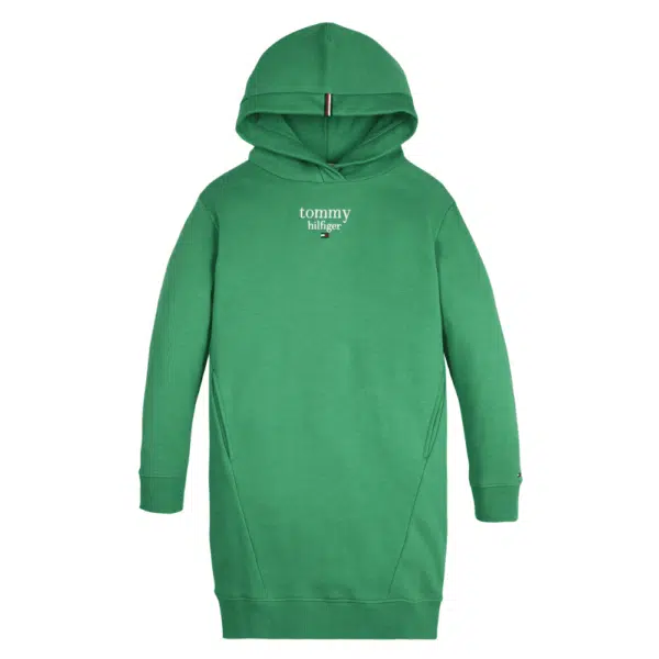 Tommy Hilfiger girls green hooded sweater dress