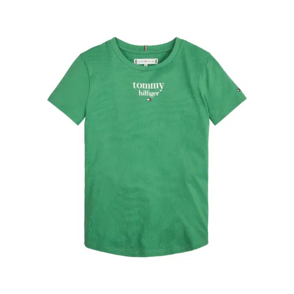 tommy hilfiger girls ribbed green tshirt