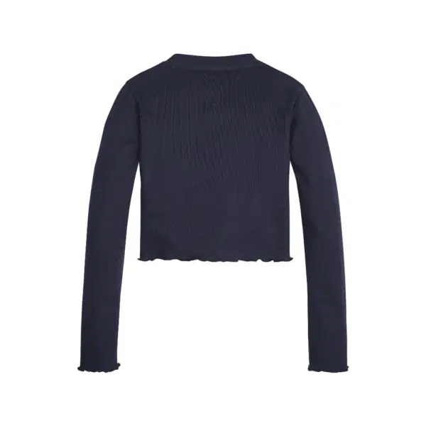 tommy hilfiger girls rib knit black long sleeved top