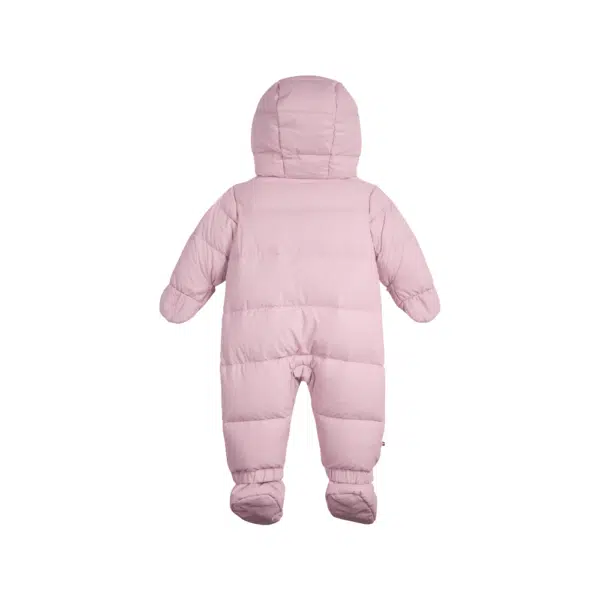 tommy hilfiger baby pale pink all in one ski suit front view