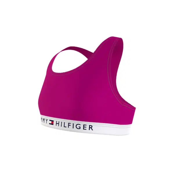 girls tommy hilfiger pink crop top side on