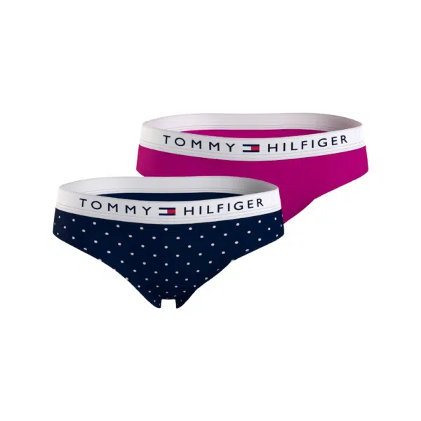 girls tommy hilfiger pink and spotty briefs set