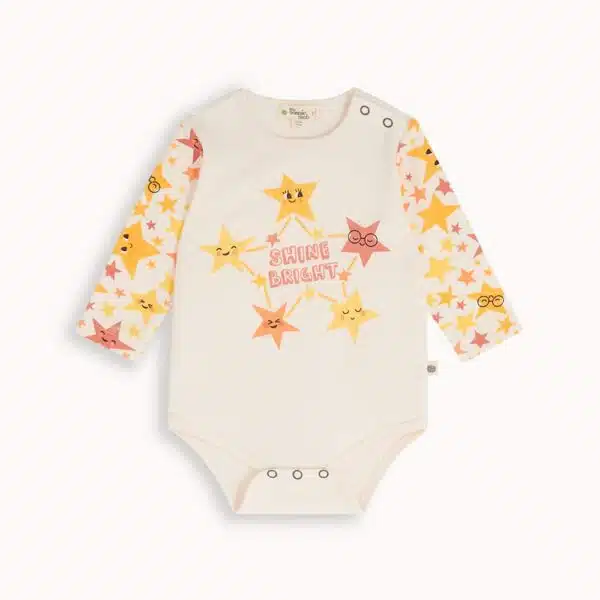 bonniemob cotton baby star print bodysuit