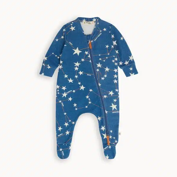 bonniemob baby navy blue star sleepsuit