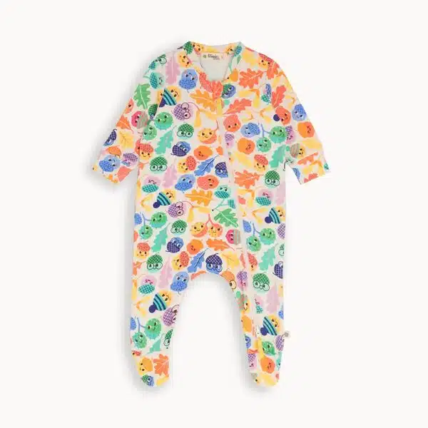 bonniemob baby multicoloured acorn sleepsuit