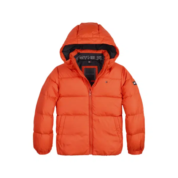 Tommy Hilfiger boys orange down jacket