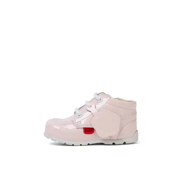 kickers pale pink girl baby hi top right view