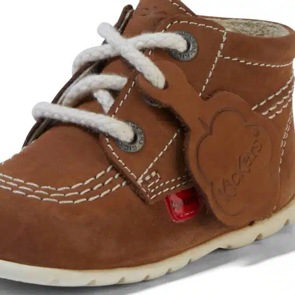 kickers boys brown shoe boots close up