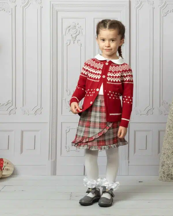 girls red designer christmas outfit