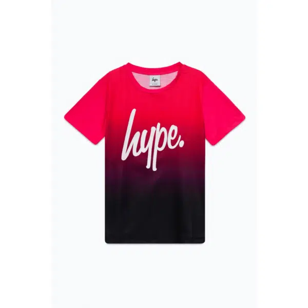 Hype kids tshirt bright red gradient tshirt with trousers