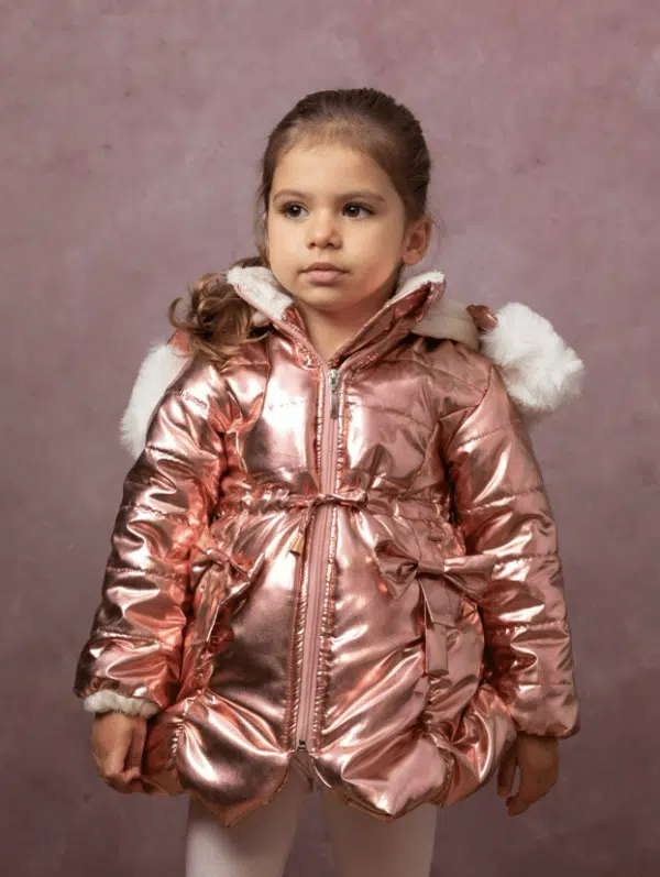 billieblush rose gold girls puffer jacket with hood