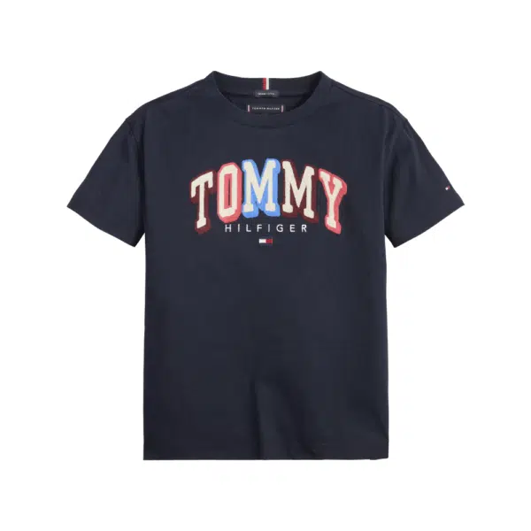 Tommy Hilfiger boys navy tshirt on white