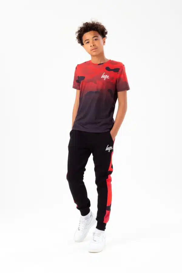 hype boys red camo tshirt on model 2