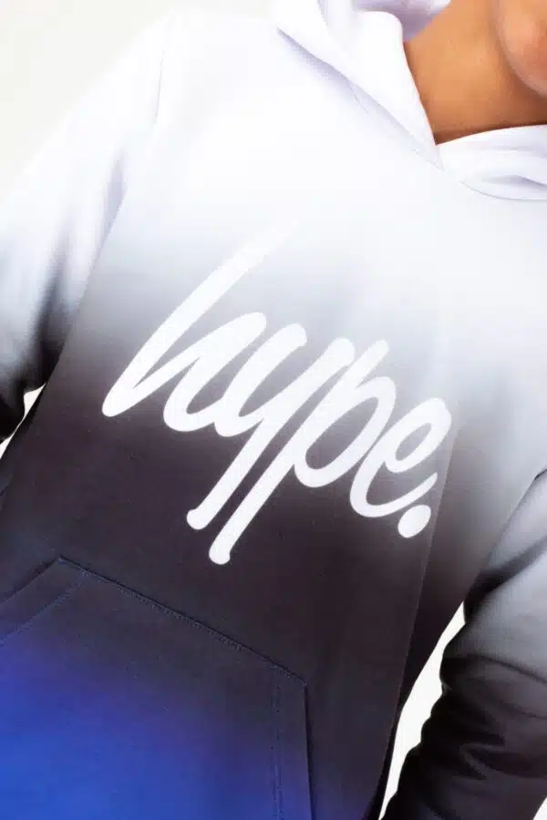 hype boys gradient blue and black hoodie