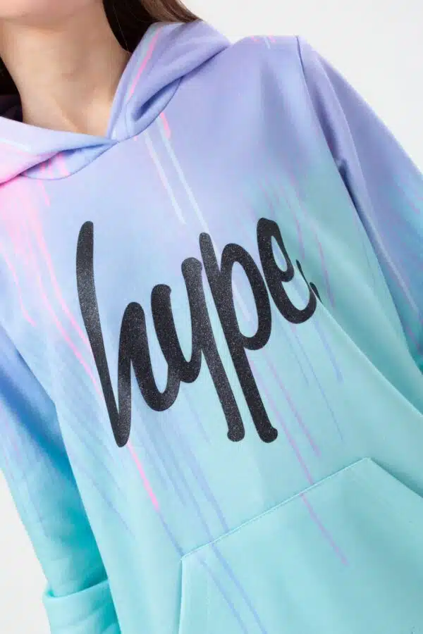 hype drip purple and turquoise hoodie