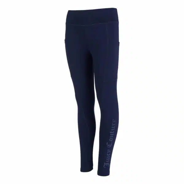 juicy couture girls navy leggings side view