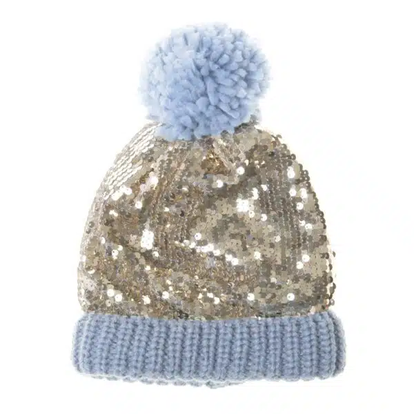 rockahula sequinned girls bobble hat