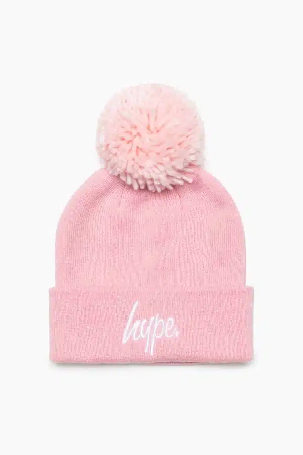 hype pale pink bobble hat