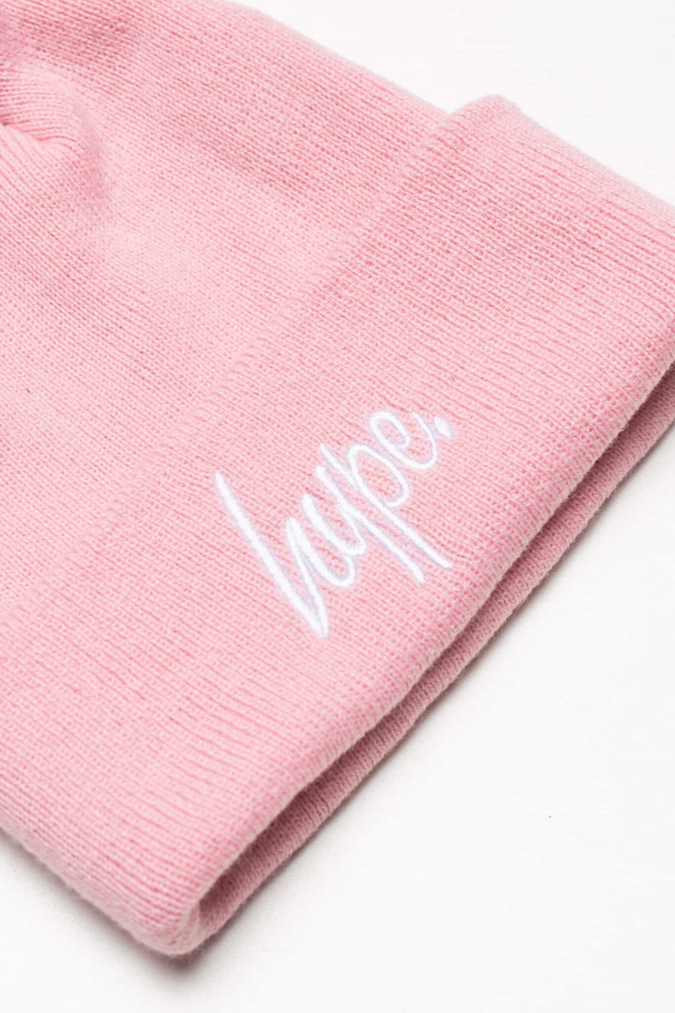 hype pale pink bobble hat