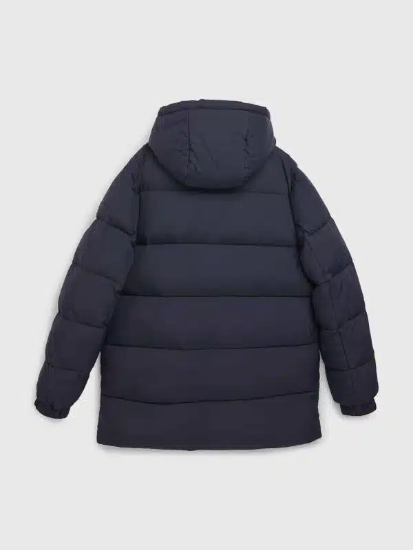 Timberland boys waterproof puffer jacket in navy back view