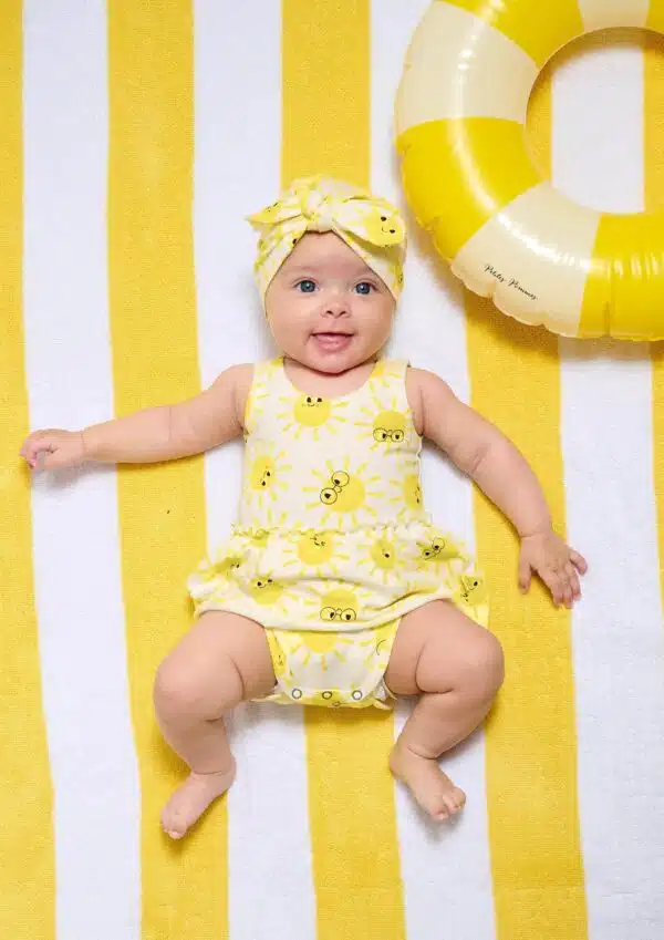 the bonnie mob sunshine baby set on model