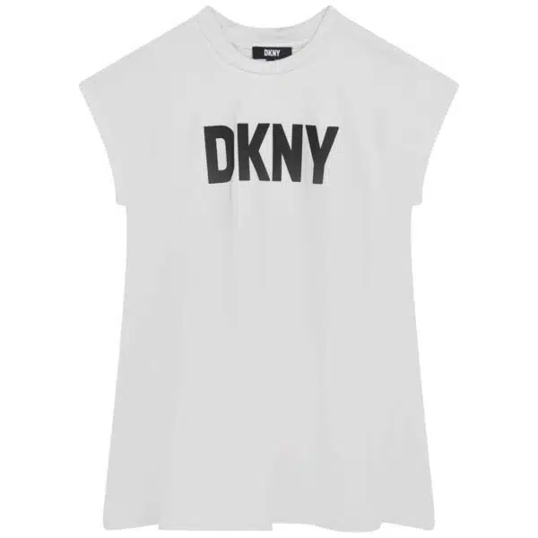 DKNY girls white dress with logo