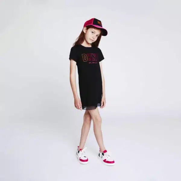 DKNY black girls tshirt dress on model