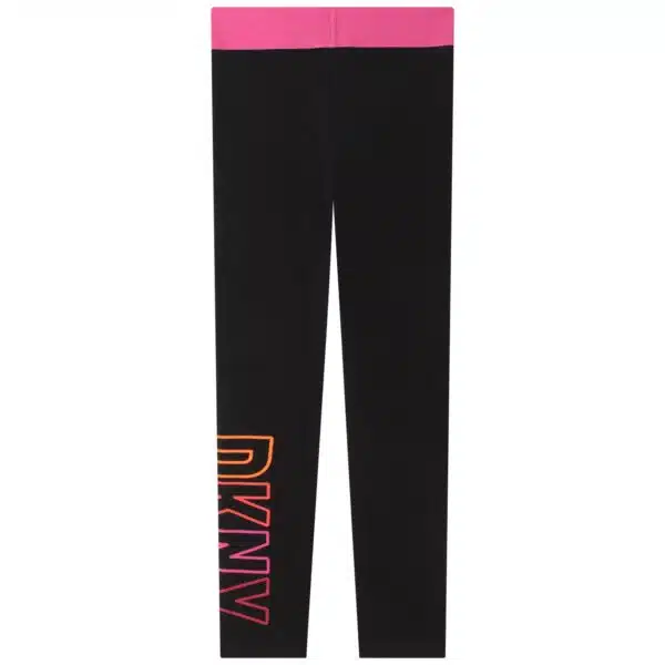 DKNY black leggings with pink waist band