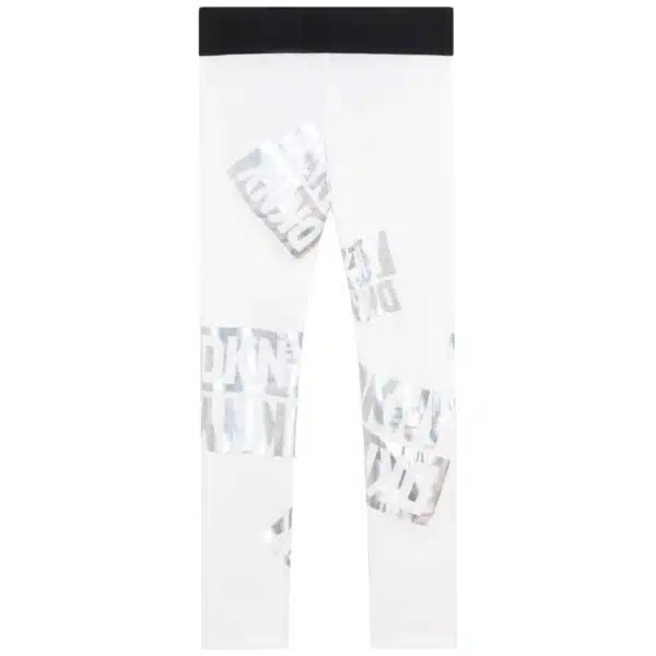 DKNY girls black and white leggings