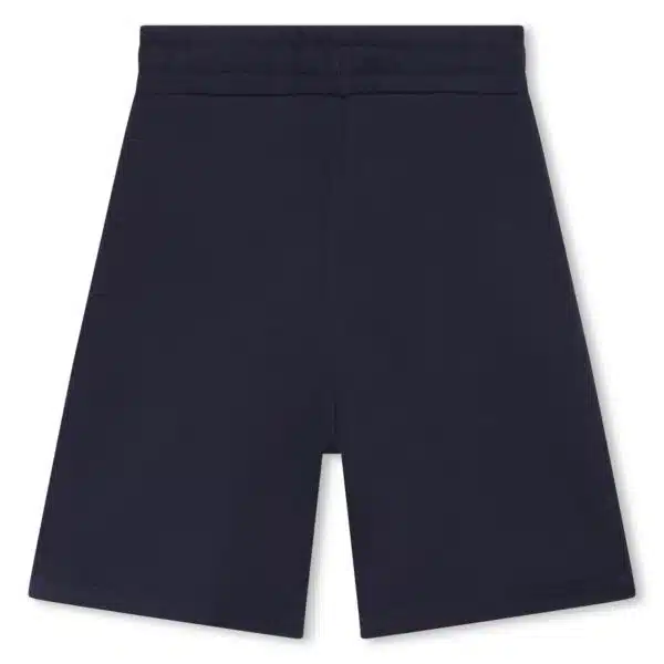 Boss boys navy bermuda shorts front view