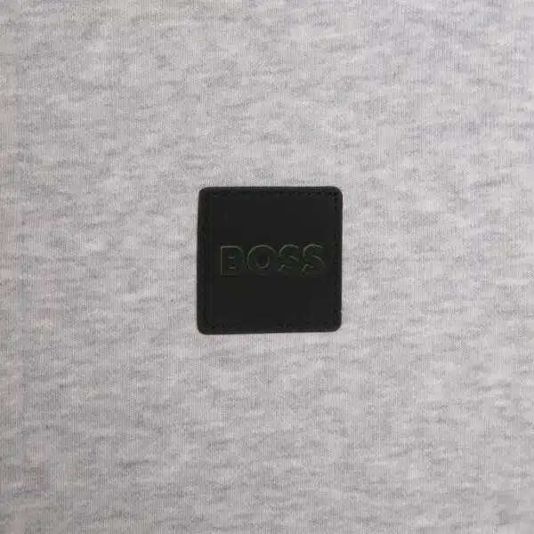 Boss boys pale grey hoodie with logo