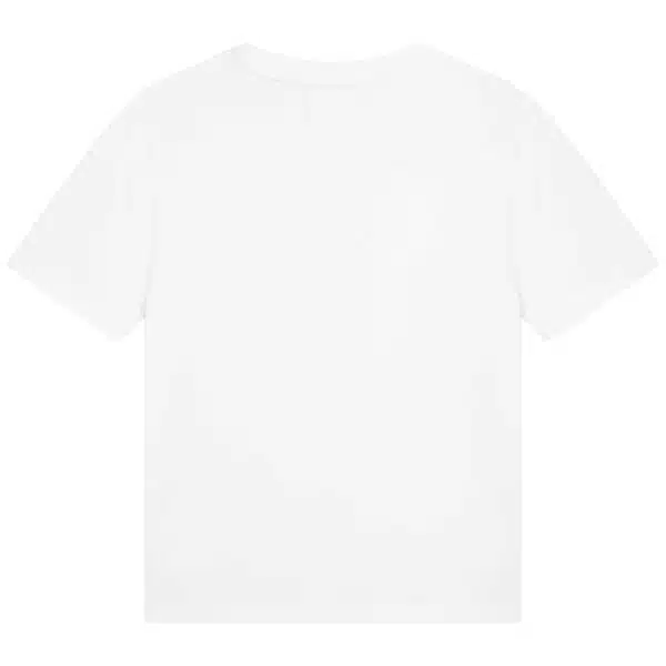 BOSS boys white tshirt with small black logo back view