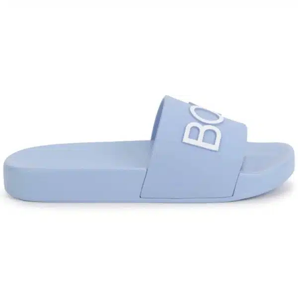 Boss boys pale blue sliders side view