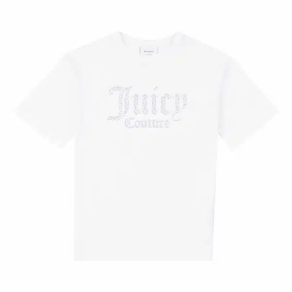 Juicy Couture diamante logo white tshirt front view