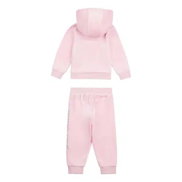 Juicy Couture pale pink velour tracksuit girls set front view