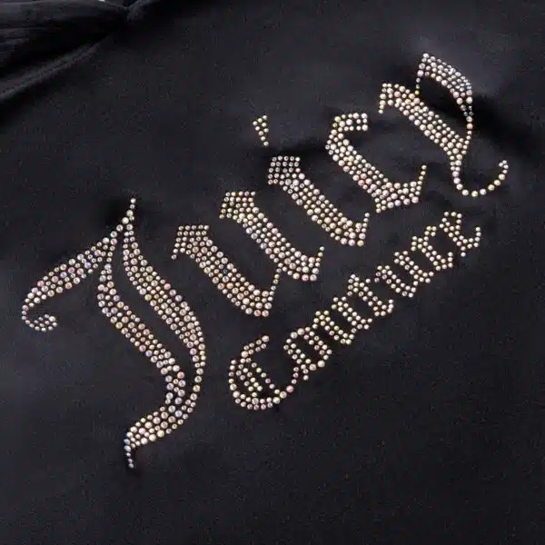 Juicy Couture girls black velour hoodie front view