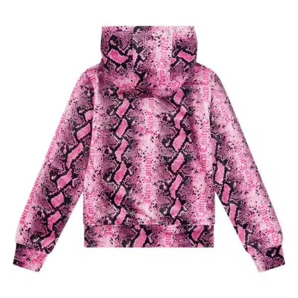 Juicy couture girls pink snakeskin hoodie front view