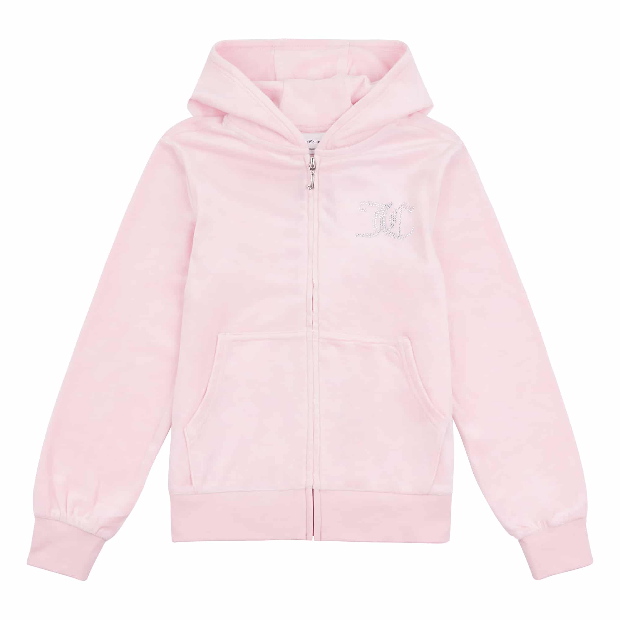 Juicy Couture Girl's Diamante Velour Boot Cut Tracksuit - Pink