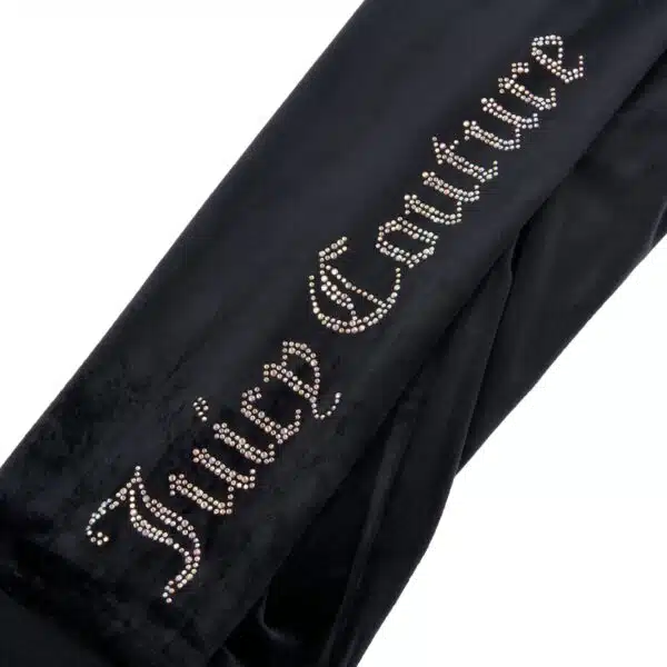 Juicy Couture girls black tracksuit bottoms with embellished logo side