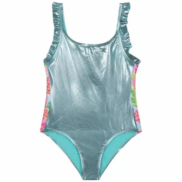 Billieblush girls irridescent aqua swimsuit