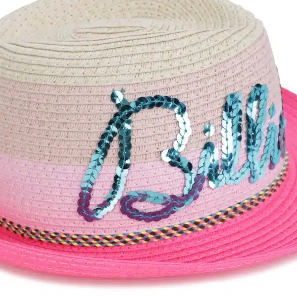 Billieblush girls sunhat with glitter detail side view