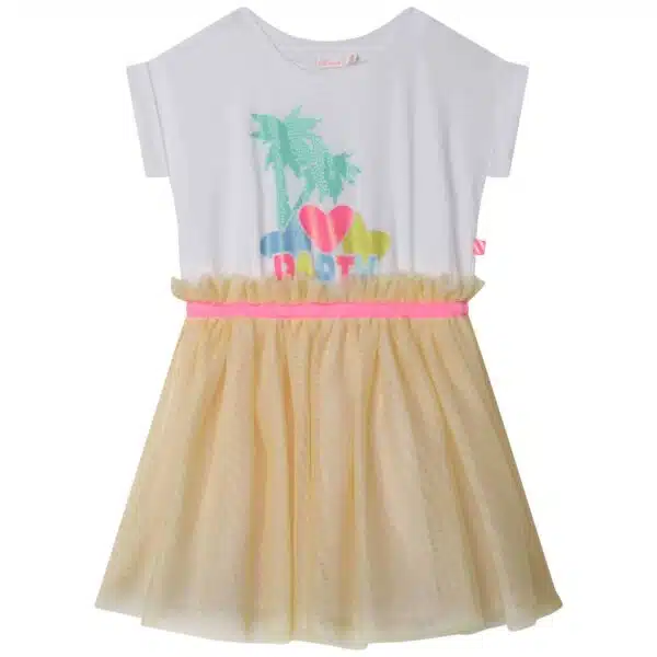 Billieblush girls dress with gold tuile skirt