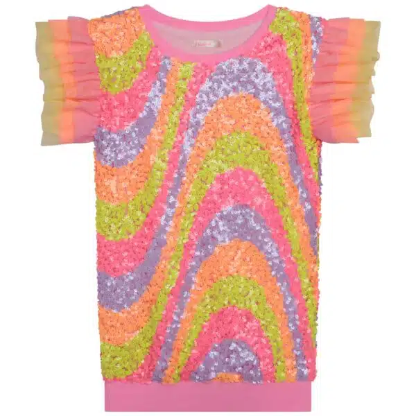 Billieblush multi coloured girls sequinned dress