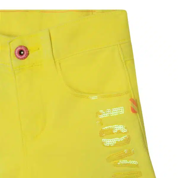 Billieblush girls yellow shorts with sequin love detail