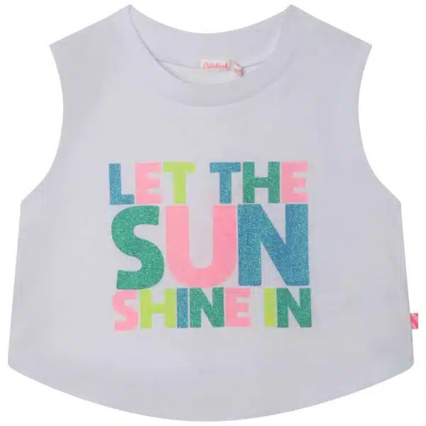 Billieblush girls let the sun shine in white tank top